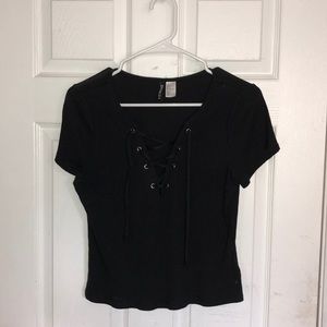 Tie-Up Black Shirt